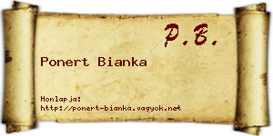 Ponert Bianka névjegykártya